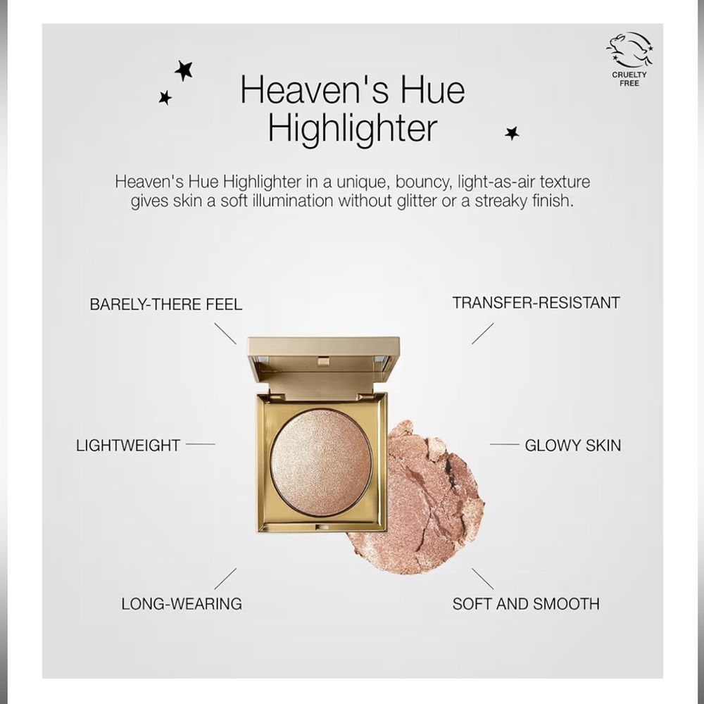 NIB Stila Highlighter in Kitten Shimmering Nude Pink Heaven's Hue Shimmer Powder - Picture 9 of 14
